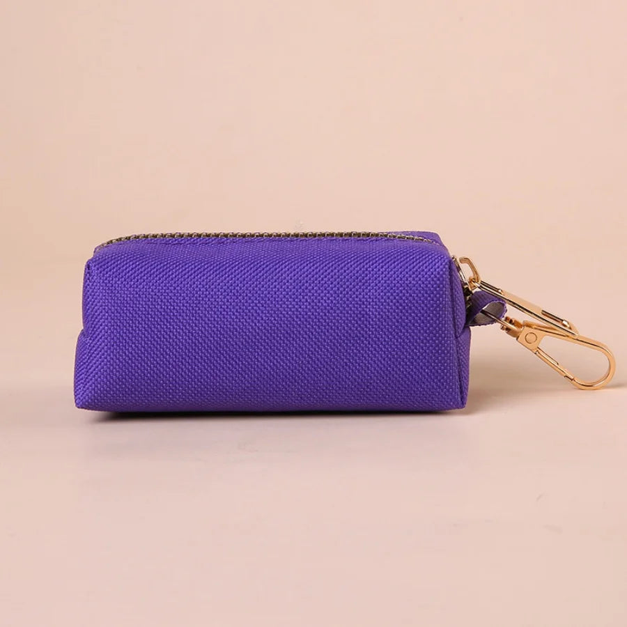 Canvas Dog Poop Bag Holder, Outdoor Pet Waste Bag Dispenser with Carabiner Clip, Animal Waste Collection Pouch