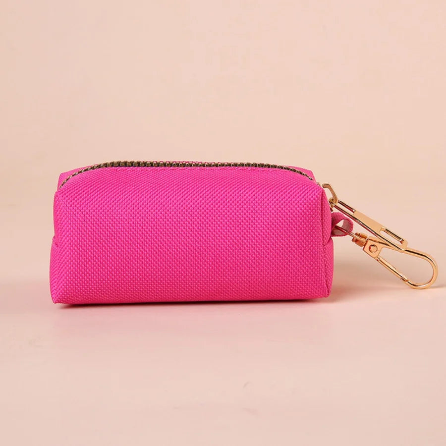 Canvas Dog Poop Bag Holder, Outdoor Pet Waste Bag Dispenser with Carabiner Clip, Animal Waste Collection Pouch