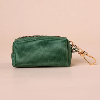 Canvas Dog Poop Bag Holder, Outdoor Pet Waste Bag Dispenser with Carabiner Clip, Animal Waste Collection Pouch