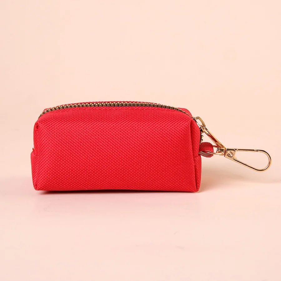 Canvas Dog Poop Bag Holder, Outdoor Pet Waste Bag Dispenser with Carabiner Clip, Animal Waste Collection Pouch