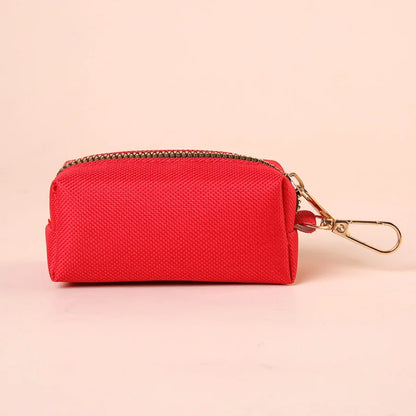 Canvas Dog Poop Bag Holder, Outdoor Pet Waste Bag Dispenser with Carabiner Clip, Animal Waste Collection Pouch