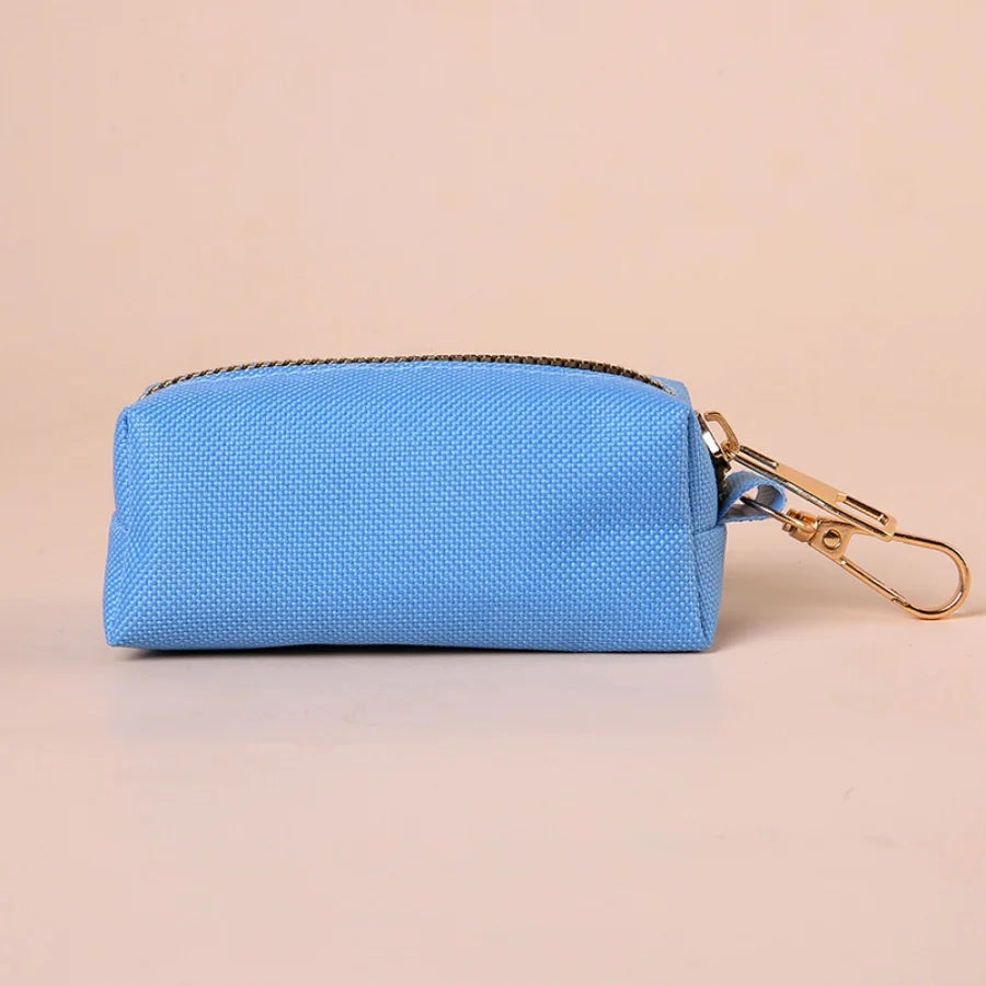 Canvas Dog Poop Bag Holder, Outdoor Pet Waste Bag Dispenser with Carabiner Clip, Animal Waste Collection Pouch