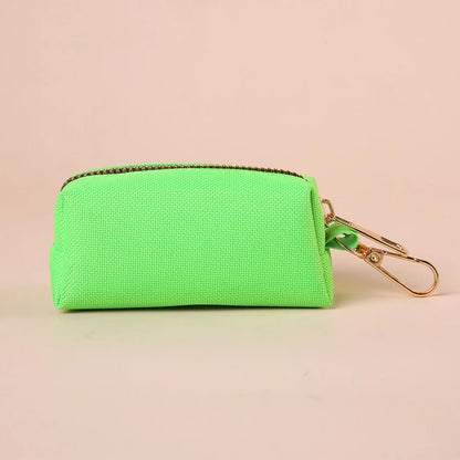 Canvas Dog Poop Bag Holder, Outdoor Pet Waste Bag Dispenser with Carabiner Clip, Animal Waste Collection Pouch