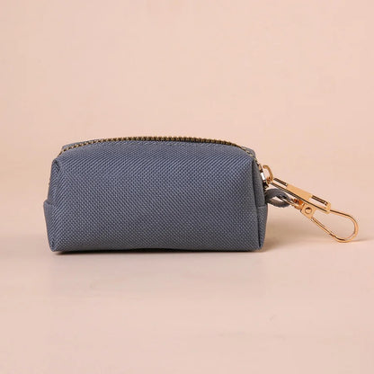 Canvas Dog Poop Bag Holder, Outdoor Pet Waste Bag Dispenser with Carabiner Clip, Animal Waste Collection Pouch