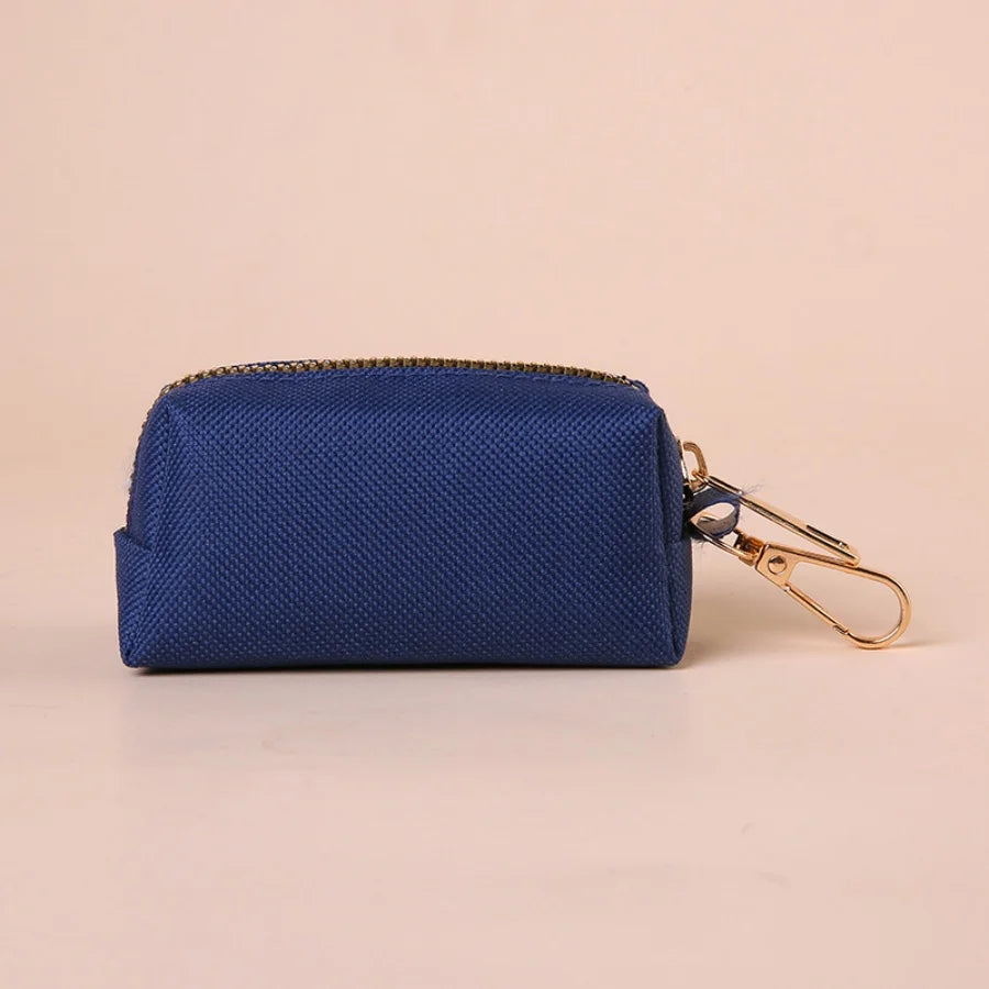 Canvas Dog Poop Bag Holder, Outdoor Pet Waste Bag Dispenser with Carabiner Clip, Animal Waste Collection Pouch