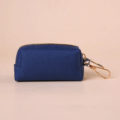 Canvas Dog Poop Bag Holder, Outdoor Pet Waste Bag Dispenser with Carabiner Clip, Animal Waste Collection Pouch