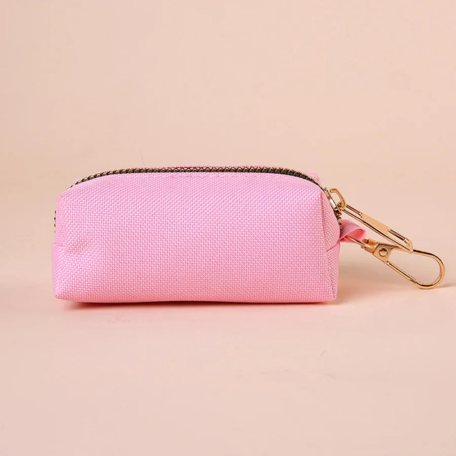 Canvas Dog Poop Bag Holder, Outdoor Pet Waste Bag Dispenser with Carabiner Clip, Animal Waste Collection Pouch