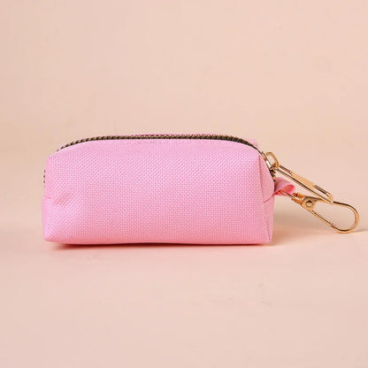 Canvas Dog Poop Bag Holder, Outdoor Pet Waste Bag Dispenser with Carabiner Clip, Animal Waste Collection Pouch