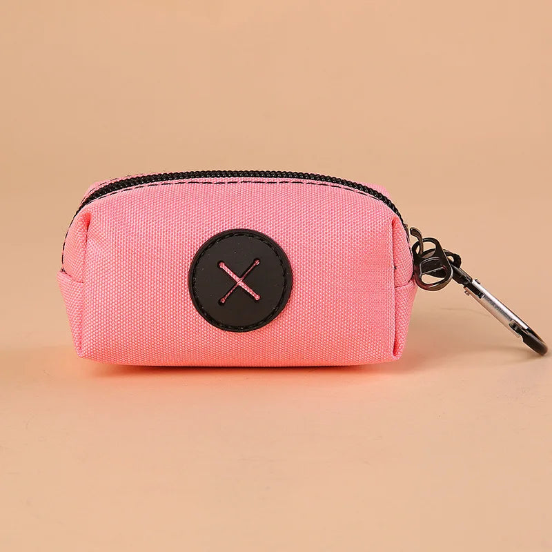 Canvas Dog Poop Bag Holder, Outdoor Pet Waste Bag Dispenser with Carabiner Clip, Animal Waste Collection Pouch